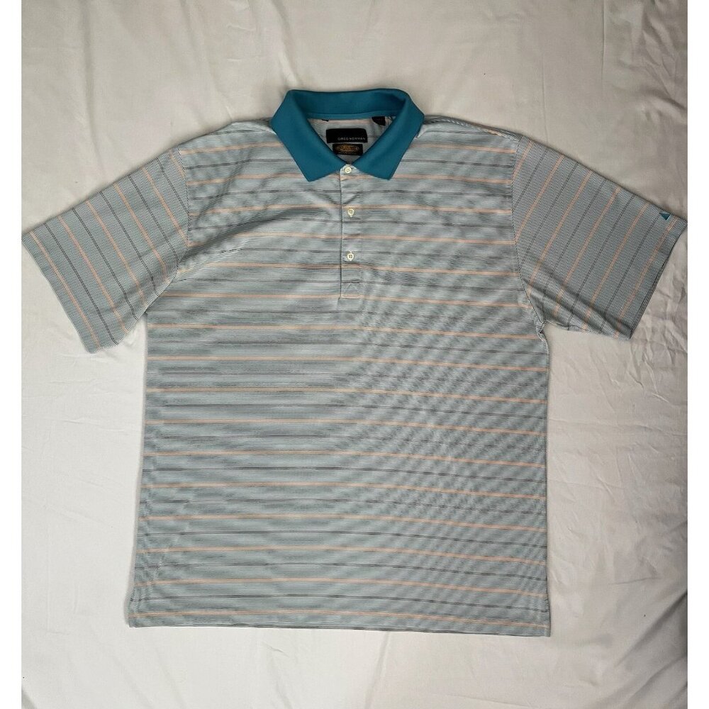 Greg Norman Men's Polo Golf Shirt Short Sleeve Athletic Sportswear Blue XXL
